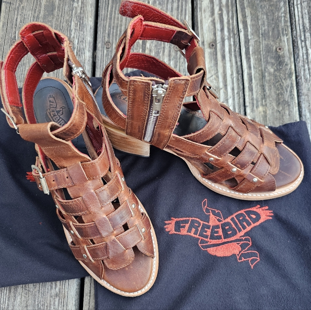 Freebird Calvin Brown Leather Sandals